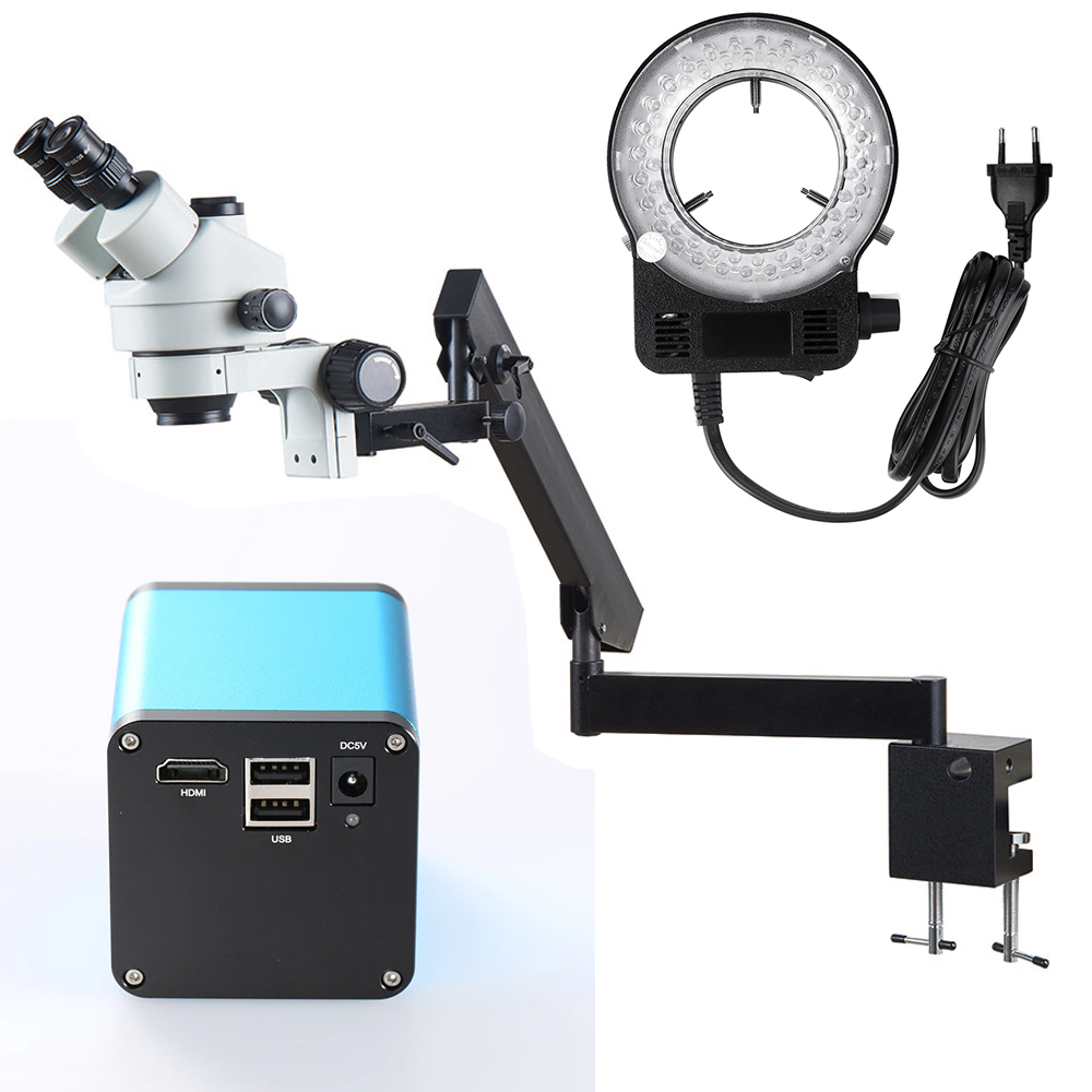 Trinocular Stereo Microscope 7X-45X - Регулируемый шарнирный складной зажим-коннектор для тринокулярного