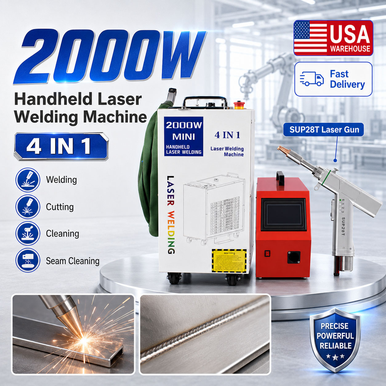 Laser Soldering Machine Handheld - Лазерный сварочный аппарат 4-в-1 мощностью 2000