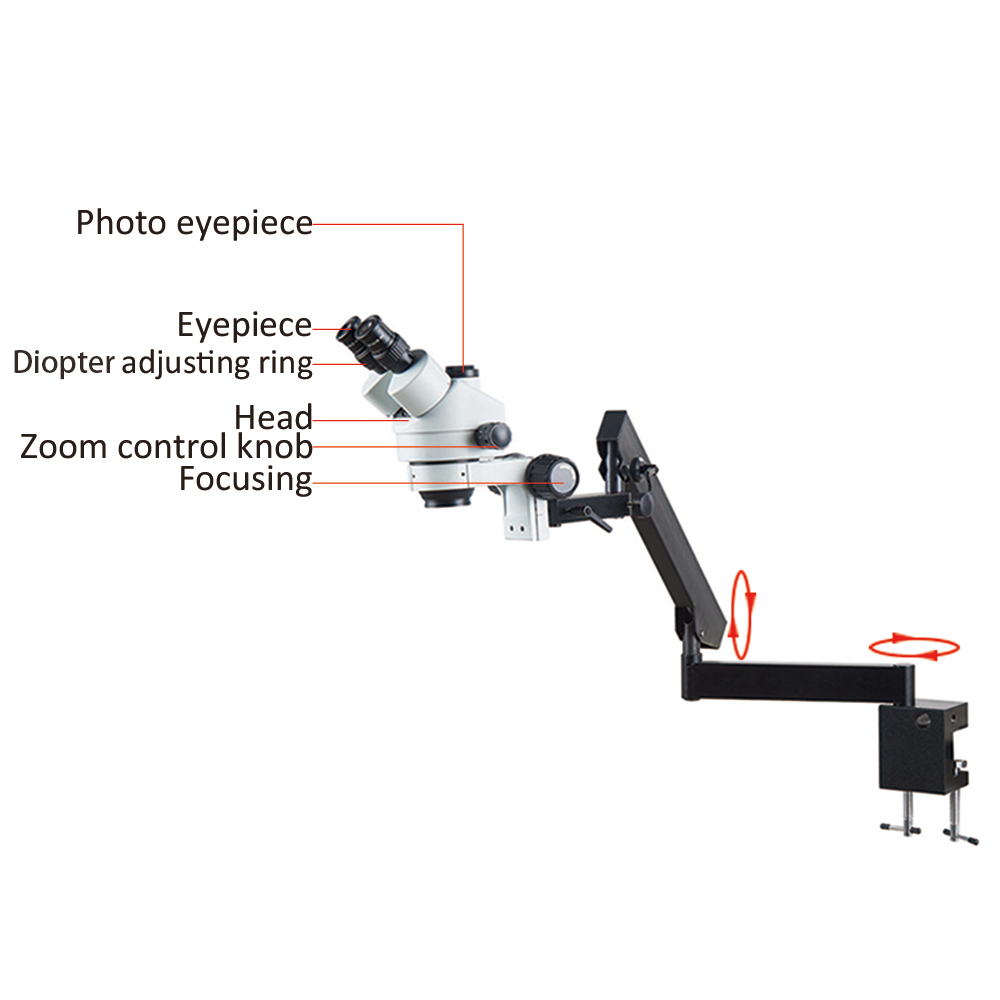 Регулируемый шарнирный складно – обзор и цена Trinocular Stereo Microscope 7X-45X