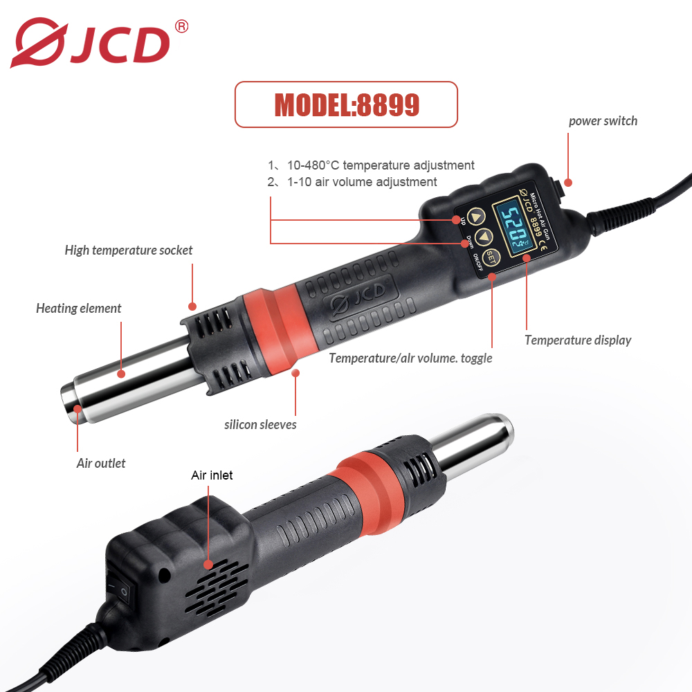JCD 8899 Паяльная станция 2 в  – обзор и цена 2 In 1 Soldering Rework Station 750W