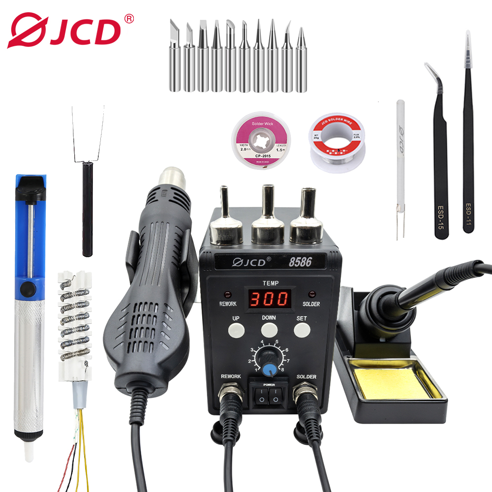 Цифровая паяльная станция JCD  – обзор и цена 2 In 1 Soldering Rework Station 750W