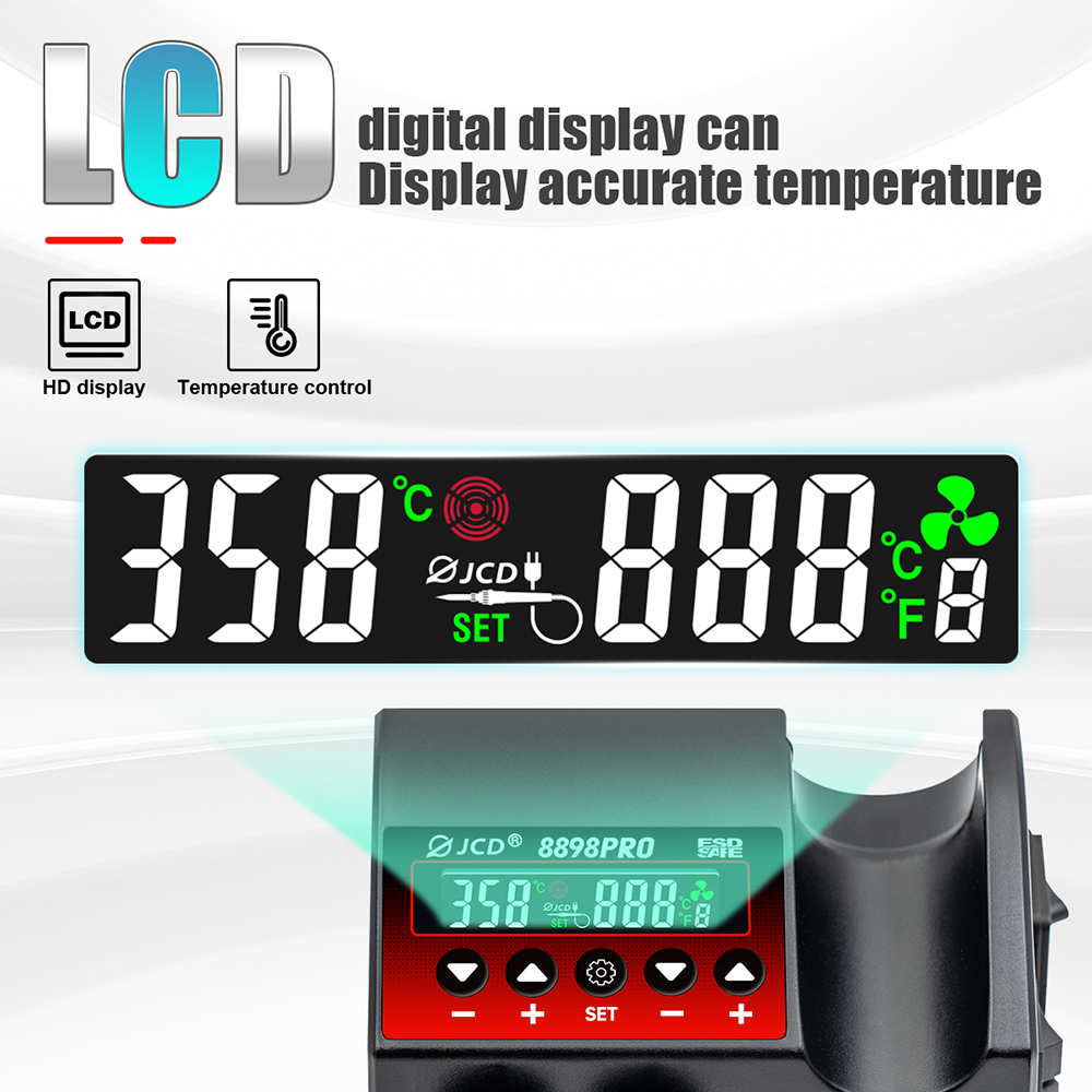 JCD 8898Pro Паяльная станция 2 – обзор и цена 2 In 1 Soldering Rework Station 750W